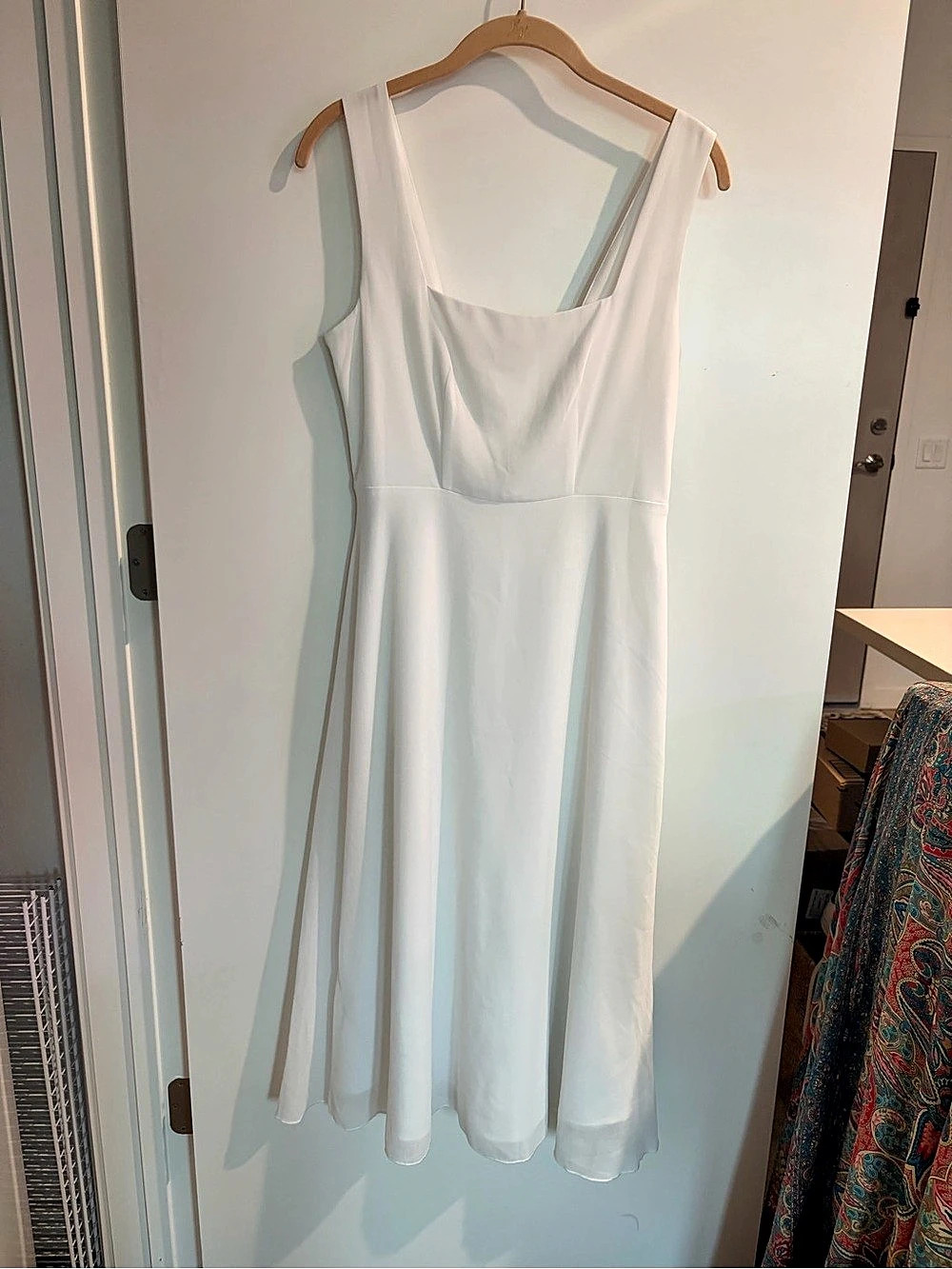 Commense Semi-Sheer Cami Long Dress White Size Small